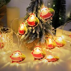 Luci di Natale a LED, decorazioni per alberi di Natale, decorazioni per scene di festa, lunghezza: 3 m, 20 luci USB a luce costante (zaino Babbo Natale)