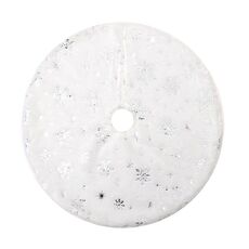 40cm Gonna per albero di Natale Tappetino per albero di Natale Tappeto per piedini Decorazione per feste (fiocco di neve argento)
