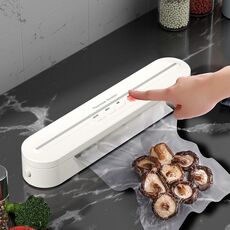 Macchina per sottovuoto alimentare 60KPA Forte aspirazione, Modalità sacchetto piccolo/grande con 10 sacchetti sottovuoto Spina USA (bianco)