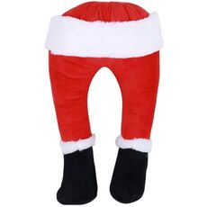 Decorazione per albero di Natale, gambe di elfo di Babbo Natale, decorazione per porta in peluche, ornamenti da appendere alla casa di Natale (rosso)