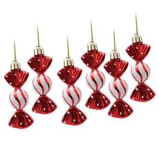 6 pezzi/scatola di caramelle albero di Natale fai da te ornamenti capodanno regali di Natale decorazione palla di Natale (rosso)
