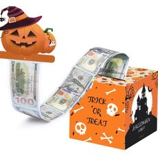 Salvadanaio di Halloween per regalo in contanti Tirare fai da te Divertente salvadanaio per le vacanze Include 50 sacchetti trasparenti
