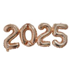 Palloncino numeri 2025 da 16 pollici, numeri di collegamento, palloncino in lamina, decorazione per festa di Capodanno, colore: oro rosa