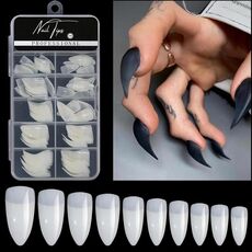 100 pezzi/scatola Stiletto Nail Tips Halloween Style Stiletto False Eagle Claw Art Nails (naturale)