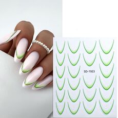 Adesivi per nail art lineari SD-1923 Adesivi per manicure francese autoadesivi con gradiente di colore Adesivi per unghie fai da te