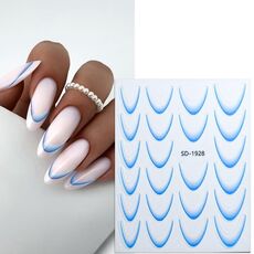 Adesivi per nail art lineari SD-1928 Adesivi per manicure francese autoadesivi con gradiente di colore Adesivi per unghie fai da te