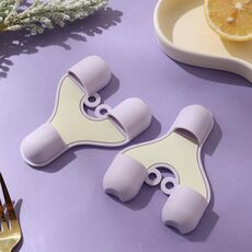 2 pezzi/confezione in silicone a 3 dita con clip anti-scottatura resistente al calore guanti per sollevare ciotole e piatti (viola)