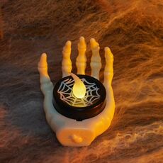 Decorazione per festival di fantasmi con luce a candela a LED di Halloween, poggiapolsi, luce notturna, orrore, disposizione di oggetti di scena (bianco)