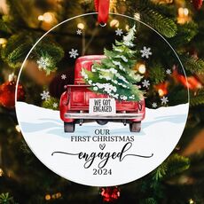 Decorazione natalizia in acrilico trasparente, ciondolo di benedizione, ornamento per albero di Natale, stile: auto