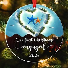 Decorazione natalizia in acrilico trasparente, ciondolo di benedizione, ornamento per albero di Natale, stile: oceano