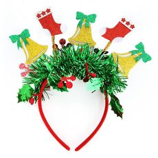 Vestito per festa di Natale Copricapo per capodanno Decorazione natalizia Fascia per capelli a strisce colorate, Stile: Calza di Natale con campane