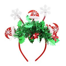 Vestito per festa di Natale Copricapo per capodanno Decorazione natalizia Fascia per capelli a strisce colorate, Stile: Cappello di Natale a fiocco di neve