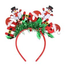 Vestito per festa di Natale Copricapo per Capodanno Decorazione natalizia Fascia per capelli a strisce colorate, Stile: HO Pupazzo di neve