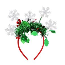 Vestito per festa di Natale Copricapo per Capodanno Decorazione natalizia Fascia per capelli a strisce colorate, Stile: 5 fiocchi di neve