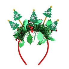 Vestito per festa di Natale Copricapo per capodanno Decorazione natalizia Fascia per capelli a strisce colorate, Stile: 5 alberi di Natale