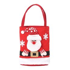 Borsa regalo con decorazioni natalizie di grande capacità e graziosa, borsa per caramelle per bambini (Babbo Natale)