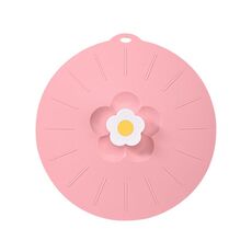 Piccolo coperchio in silicone per alimenti da cucina, con motivo a fiori, antipolvere (rosa)