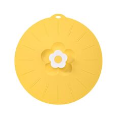 Coperchio antipolvere per alimenti in silicone per la cucina, per uso domestico, di medie dimensioni e carino, a forma di fiore (giallo)