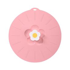 Coperchio antipolvere per alimenti in silicone per la cucina, di medie dimensioni, con fiore carino (rosa)