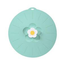 Coperchio antipolvere per alimenti in silicone per la cucina, per uso domestico, di medie dimensioni e carino, a forma di fiore (verde)