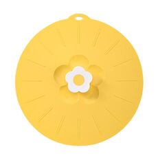 Grande coperchio in silicone per alimenti freschi e freschi a forma di fiore, per la cucina e la casa, antipolvere (giallo)