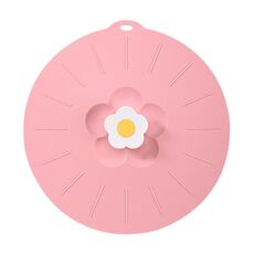 Grande coperchio in silicone per alimenti freschi e freschi a forma di fiore, per la cucina e la casa, antipolvere (rosa)