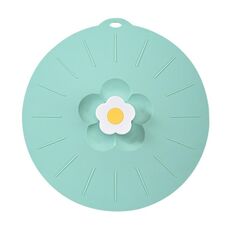 Grande coperchio in silicone per alimenti freschi e freschi, con fiore carino, da cucina, per uso domestico, antipolvere (verde)