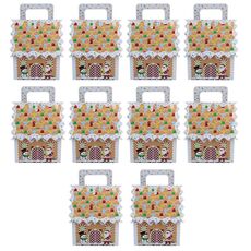 10 pezzi di scatole di caramelle di Natale in carta kraft, scatole di caramelle per borsette di Natale, stile: piccolo bordo bianco