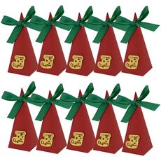 10 pezzi di scatole di caramelle di Natale triangolo Capodanno festa regalo di Natale scatola di carta per imballaggio, stile: calzini