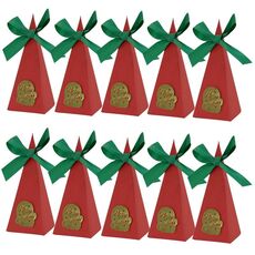 10 pezzi di scatole di caramelle di Natale triangolo Capodanno festa regalo di Natale scatola di carta per imballaggio, stile: guanti