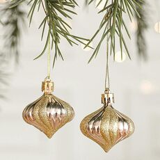 2 pezzi Decorazione Natalizia Albero di Natale Ciondolo Ornamento Appeso, Stile: Teste di Cipolla