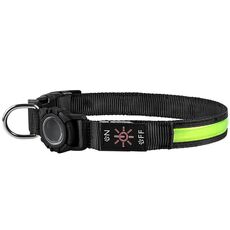 Per AirTag Dog Collar LED Collare impermeabile a sgancio rapido, taglia: L (verde)