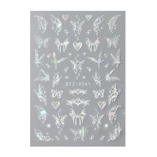 STZ-X041 Adesivi per unghie a forma di farfalla fantasy Adesivi per unghie a forma di stella con glitter