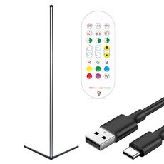 Lampada da terra per camera da letto con telecomando APP Bluetooth da parete angolare, 5 V, 1,42 m