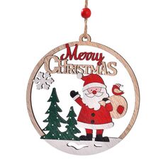 Decorazione per il giorno di Natale Ciondolo in legno cavo, stile: regalo di Babbo Natale