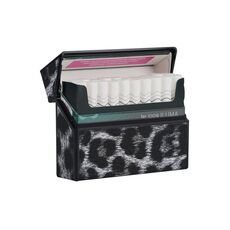 Per la scatola portaoggetti per PC in pelle scanalata della serie IQOS per sigaretta elettronica (bianco leopardo)