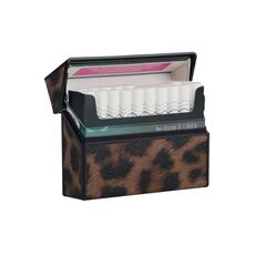 Per la scatola portaoggetti per PC in pelle scanalata della serie IQOS per sigaretta elettronica (marrone leopardo)