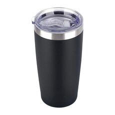 Tazza da viaggio per caffè con isolamento sottovuoto in acciaio inossidabile 304 da 600 ml, tazza termica a doppia parete (nera)