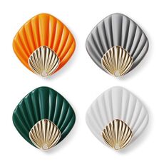 4 pezzi/set ganci per la casa senza foratura a forma di conchiglia ganci adesivi per il bagno e la cucina (colori misti)