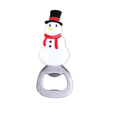 Adesivo magnetico per frigorifero apribottiglie in acciaio inossidabile con simpatico cartone animato, stile: pupazzo di neve