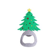 Adesivo magnetico per frigorifero apribottiglie in acciaio inossidabile con simpatico cartone animato, decorazione, stile: albero di Natale