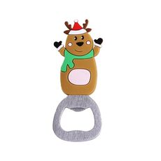 Adesivo magnetico per frigorifero apribottiglie in acciaio inossidabile con simpatico cartone animato, stile: orso