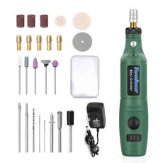 Mini smerigliatrice elettrica Micro penna per rettifica fai da te Piccoli utensili per intaglio (spina UE verde)