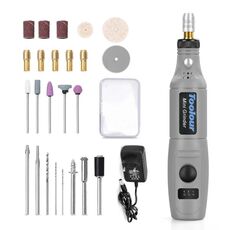 Mini smerigliatrice elettrica Micro penna per rettifica fai da te Piccoli utensili per intaglio (spina UE grigia)