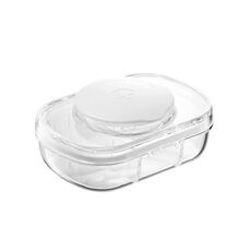 Scomparto portatile sigillato per medicinali, distributore di pillole di grande capacità (grigio trasparente)