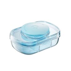 Scomparto portatile sigillato per medicinali, distributore di pillole di grande capacità (blu trasparente)
