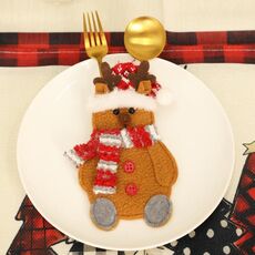Decorazioni per la tavola di Natale Home Cartoon Knife and Fork Cover (Alce)