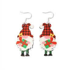 Orecchini con decorazione a forma di cartone animato, elemento natalizio, orecchini lucidi, specifiche: Rudolph