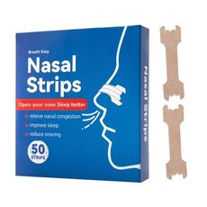 50 pezzi/confezione 66 x 19 mm cerotti nasali per migliorare il sonno, ridurre il russare e alleviare la congestione nasale