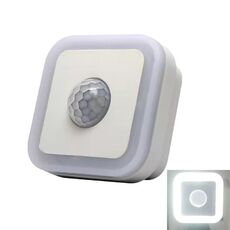 Luce notturna con sensore automatico umano a LED da 3 W, senza fili, per scale, corridoi, corridoi, spina USA (luce bianca)